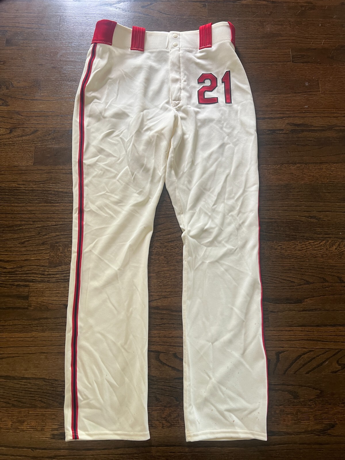 GAME USED BASEBALL PANTS KANSAS CITY ROYALS MONARCHS 2017 DALE SVEUM