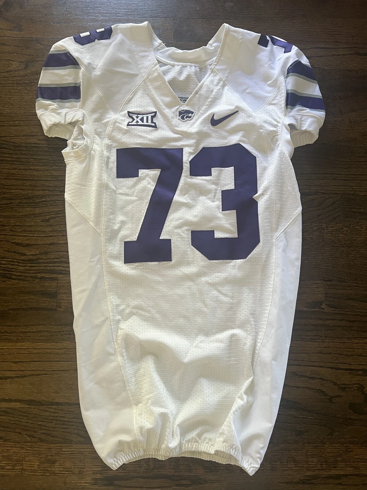 KANSAS STATE K-STATE KSU GAME USED WORN COLLEGE NCAA BIG 12 FOOTBALL JERSEY #73