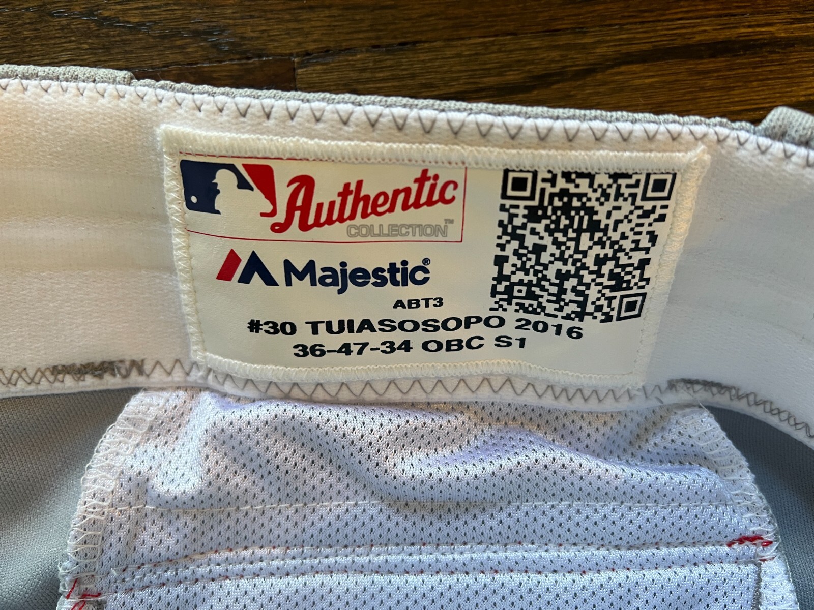 2016 GAME USED ATLANTA BRAVES BASEBALL PANTS NEGRO LEAGUE TBTC MATT TUIASOSOPO