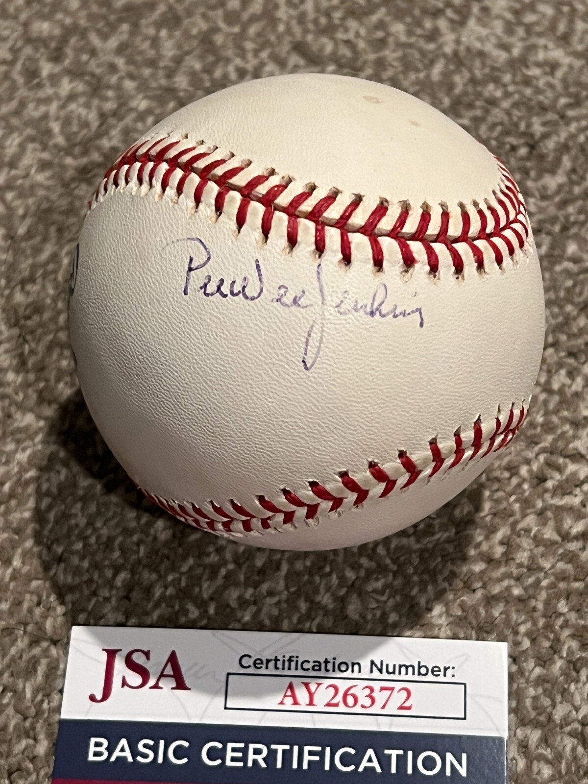 PEE WEE JENKINS SIGNED BASEBALL AUTO NEGRO LEAGUE CLOWNS JSA COA D. 2002