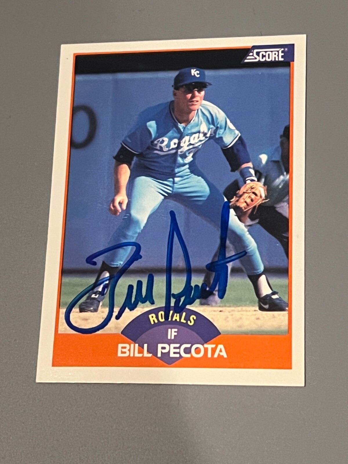 SIGNED BASEBALL CARD AUTO BILL PECOTA 1989 SCORE KANSAS CITY ROYALS #339