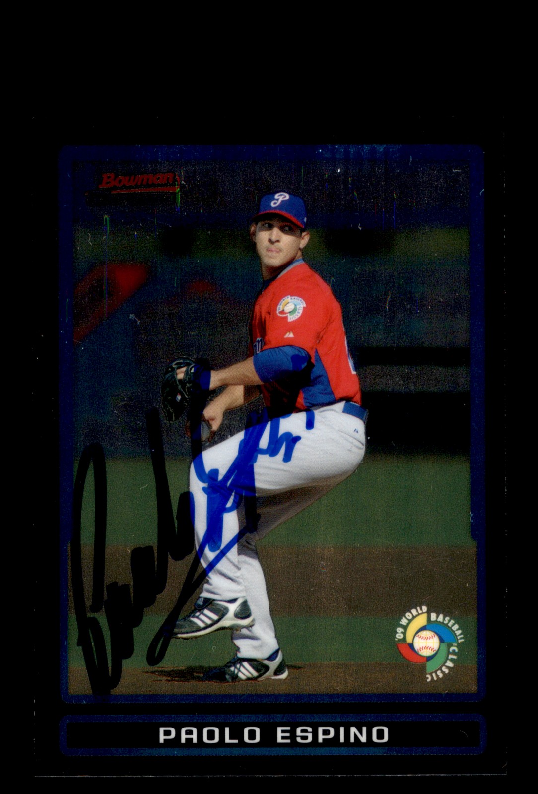 Signed Baseball Card Auto 2009 Bowman Chrome #BDPW30 Paolo Espino Panama