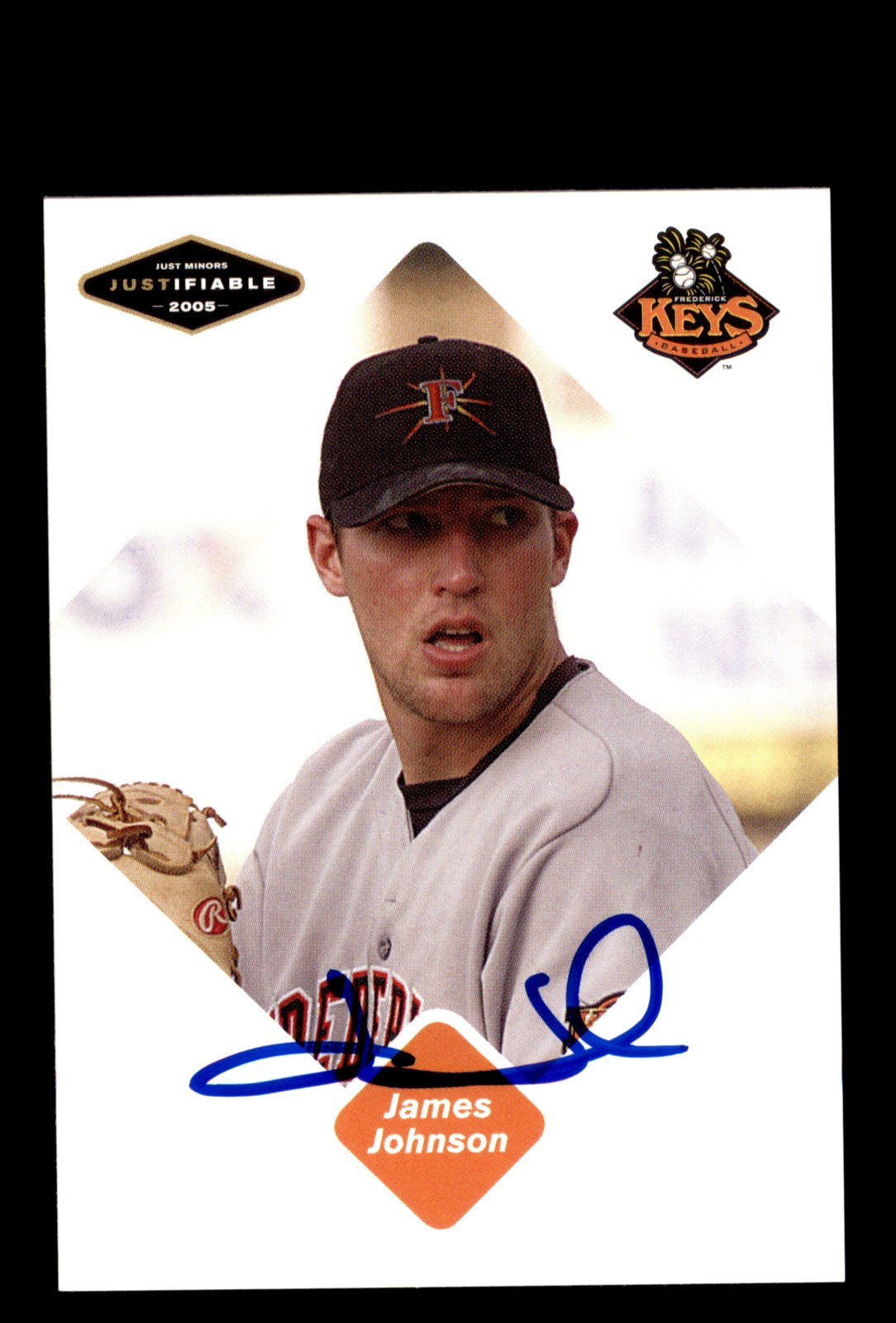 Signed Baseball Card Auto 2005 Justifiable #46 James Johnson Frederick Keys
