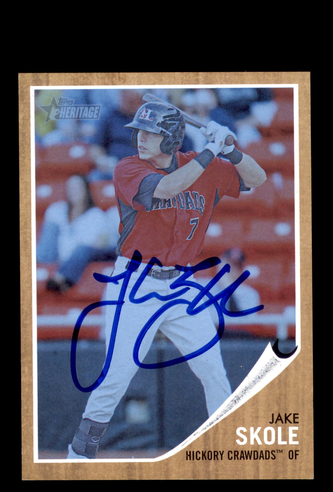 Signed Baseball Card Auto 2011 Topps Heritage Minor League #61 Jake Skole /620