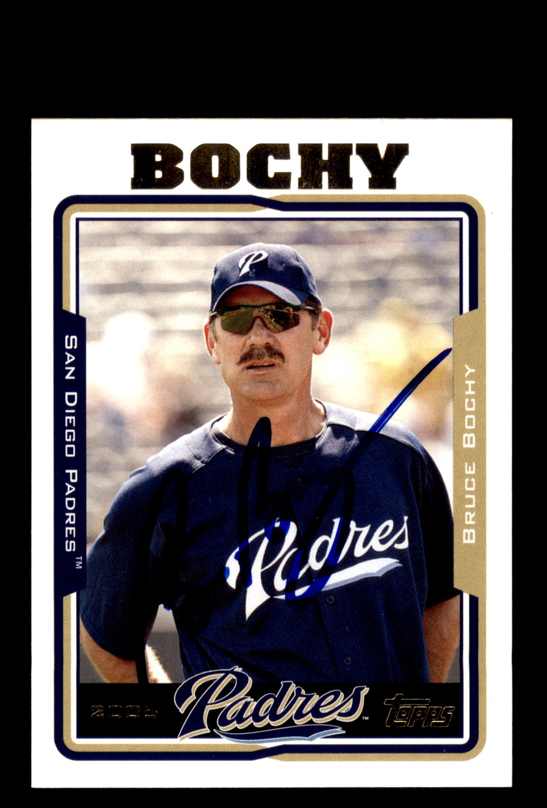 Signed Baseball Card Auto 2005 Topps #290 Bruce Bochy San Diego Padres