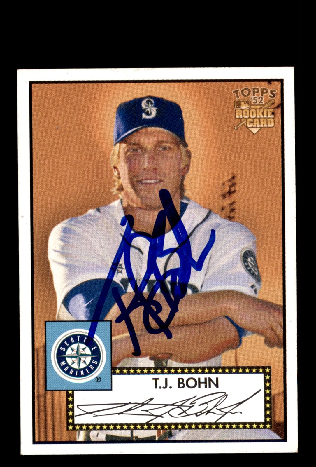Signed Baseball Card Auto 2006 Topps '52 Rookies #48 T.J. Bohn Seattle Mariners