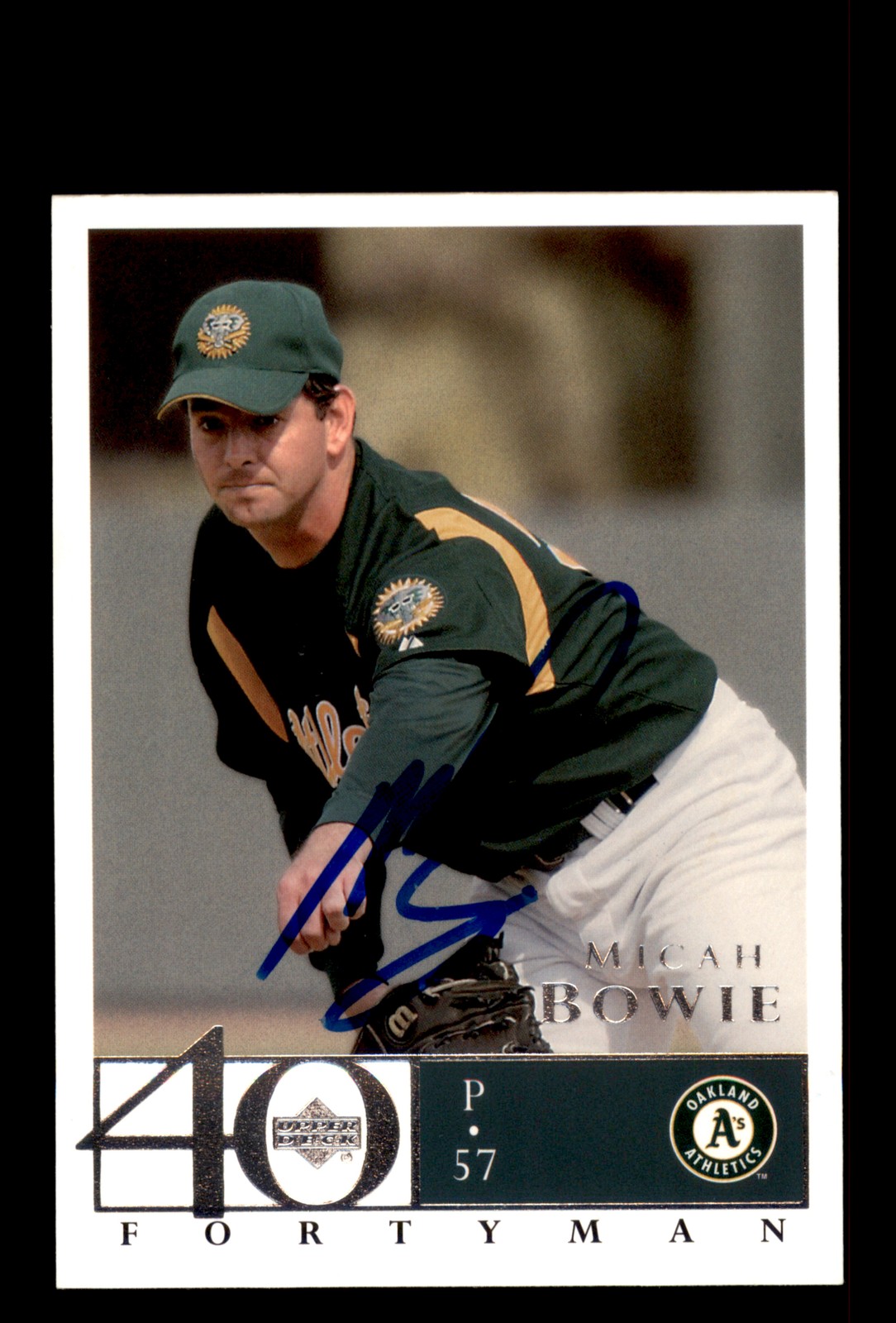 Signed Baseball Card Auto 2003 Upper Deck 40-Man #49 Micah Bowie Athletics