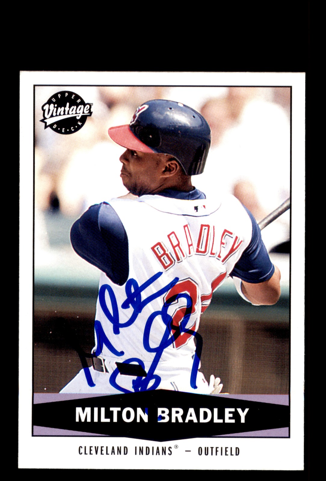 Signed Baseball Card Auto 2004 Upper Deck Vintage #337 Milton Bradley Indians