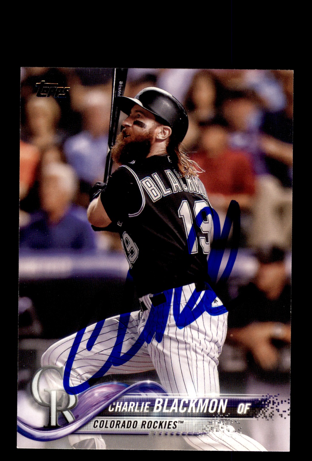 Signed Baseball Card Auto 2018 Topps #431 Charlie Blackmon Colorado Rockies