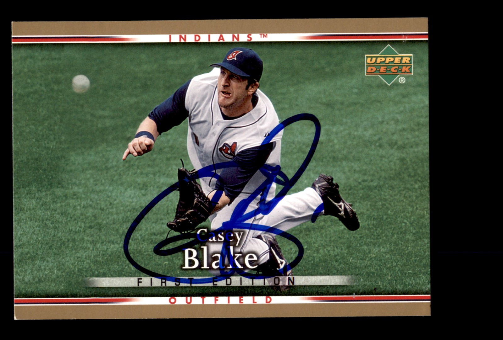 Signed Baseball Card Auto 2007 Upper Deck First Edition #79 Casey Blake Indians