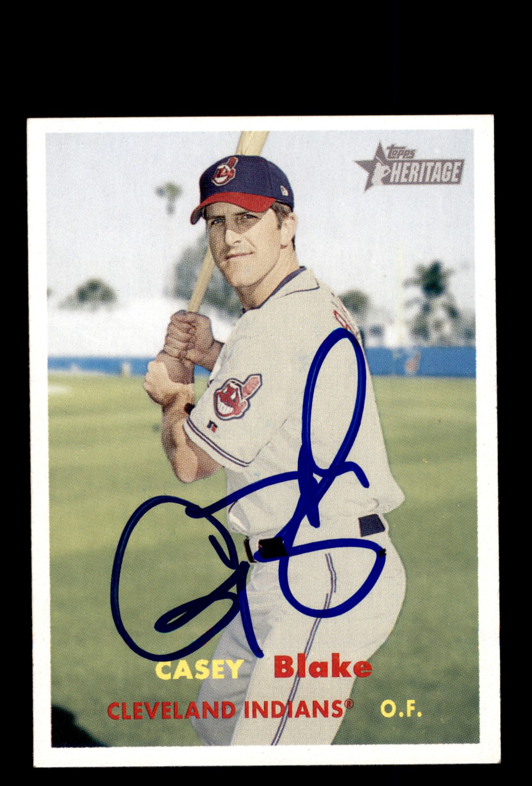 Signed Baseball Card Auto 2006 Topps Heritage #442 Casey Blake Cleveland Indians