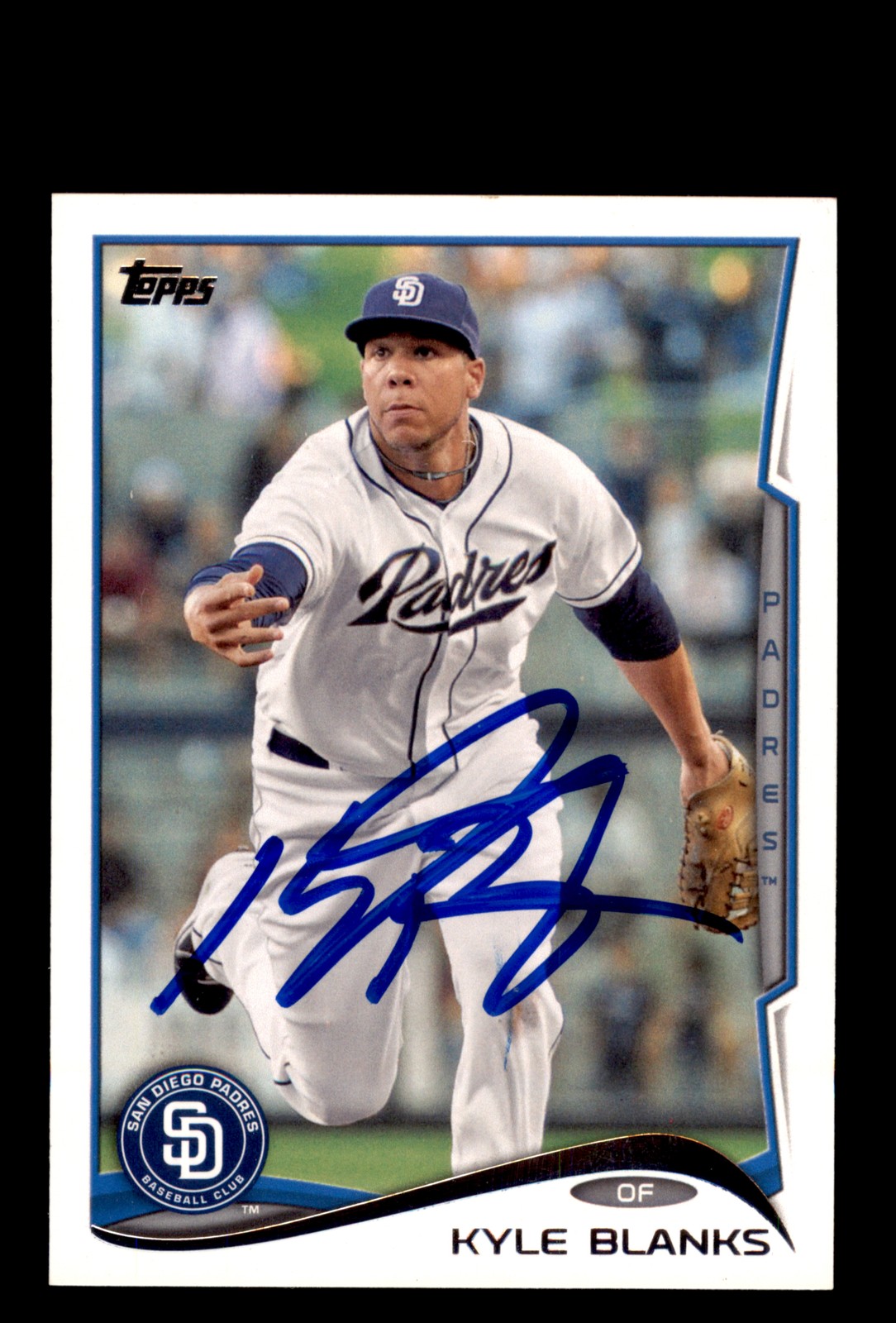 Signed Baseball Card Auto 2014 Topps #640 Kyle Blanks San Diego Padres