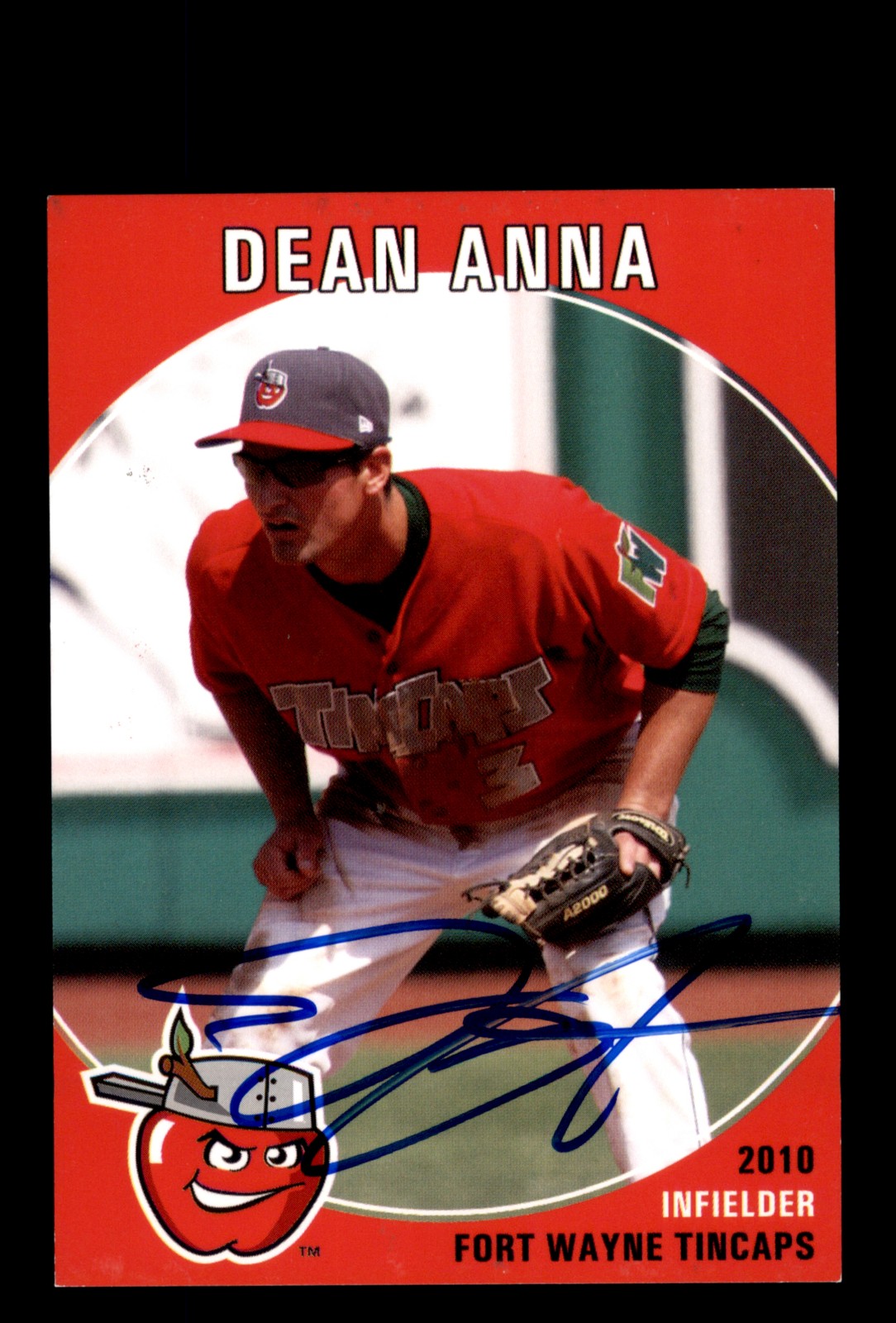 Signed Baseball Card Auto 2010 Grandstand Fort Wayne TinCaps Dean Anna