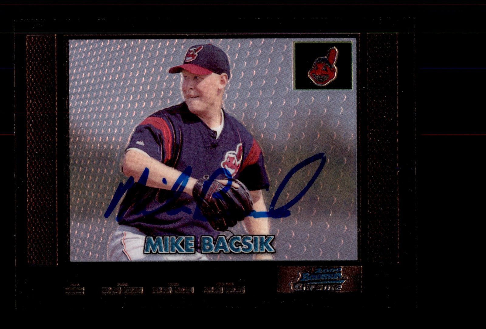 Signed Baseball Card Auto 2000 Bowman Chrome #357 Mike Bacsik Indians Retro