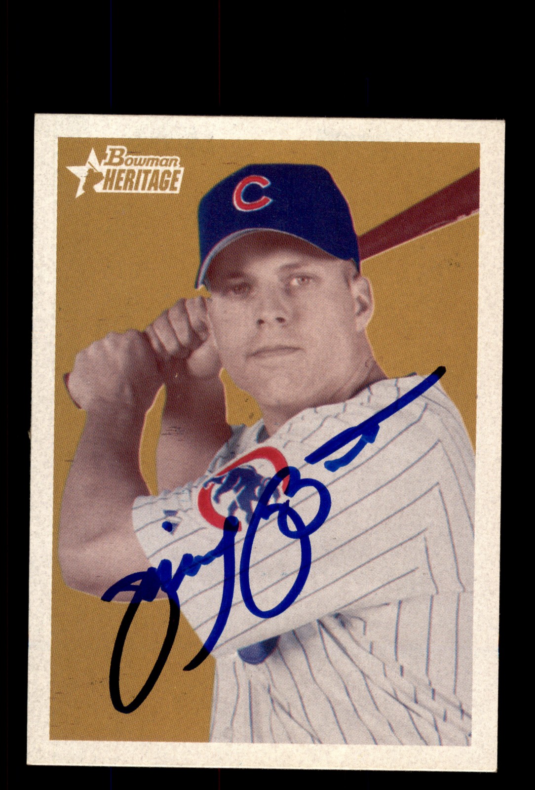 Signed Baseball Card Auto 2006 Bowman Heritage #83 Michael Barrett Chicago Cubs
