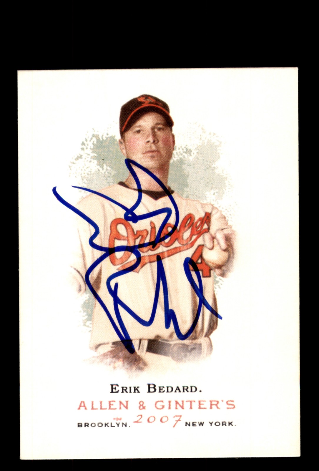 Signed Baseball Card Auto 2007 Topps Allen & Ginter #112 Erik Bedard Orioles