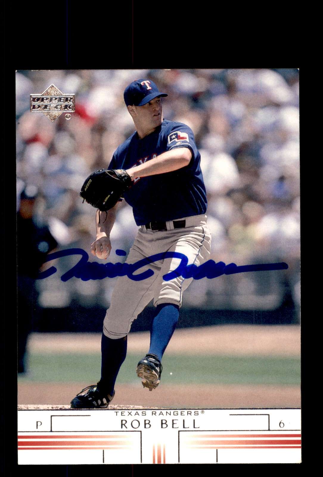 Signed Baseball Card Auto 2002 Upper Deck #154 Rob Bell Texas Rangers