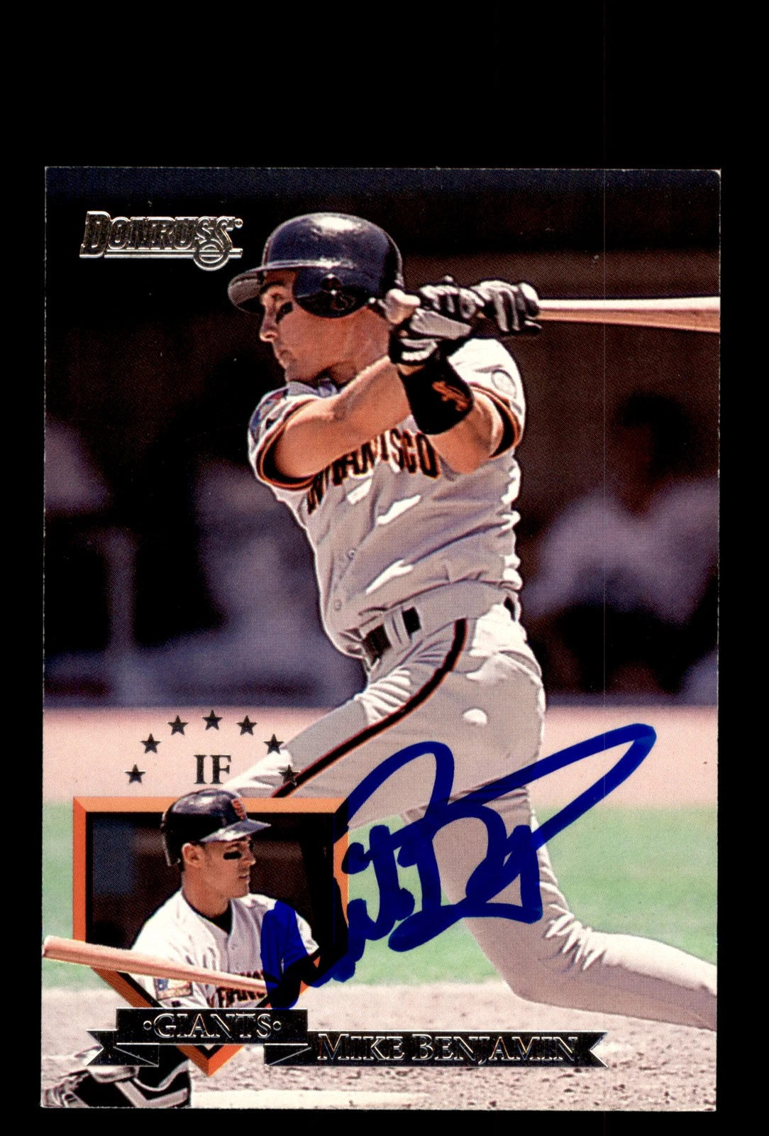 Signed Baseball Card Auto 1995 Donruss #546 Mike Benjamin San Francisco Giants