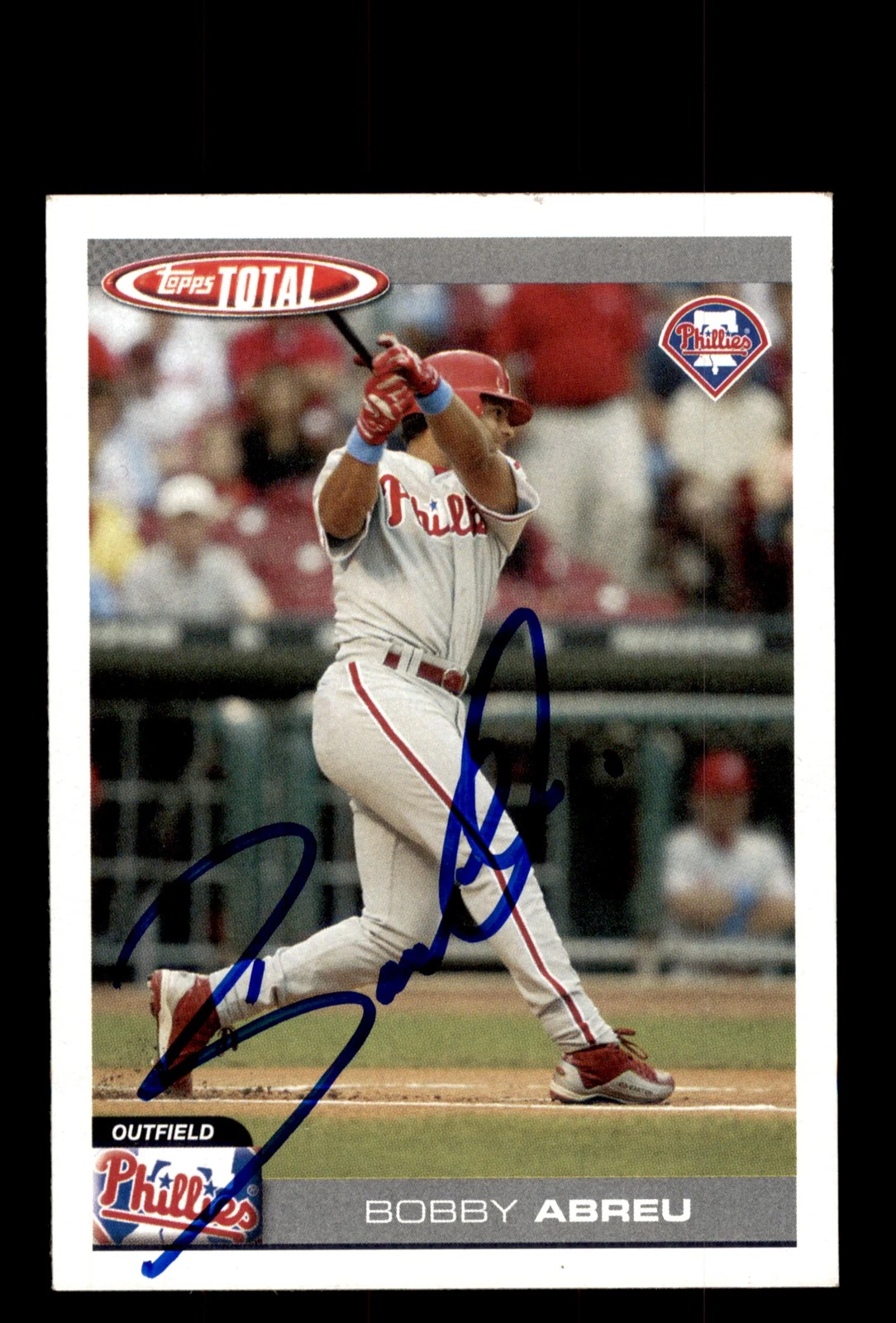 Signed Baseball Card Auto 2004 Topps Total #70 Bobby Abreu Philadelphia Phillies