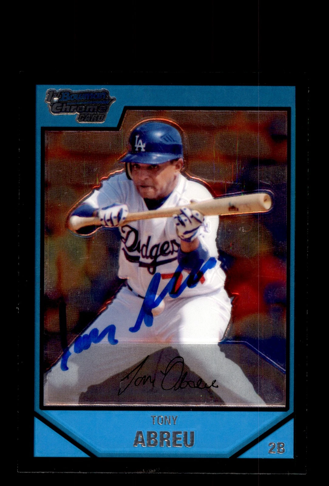 Signed Baseball Card Auto 2007 Bowman Chrome #BC71 Tony Abreu LA Dodgers