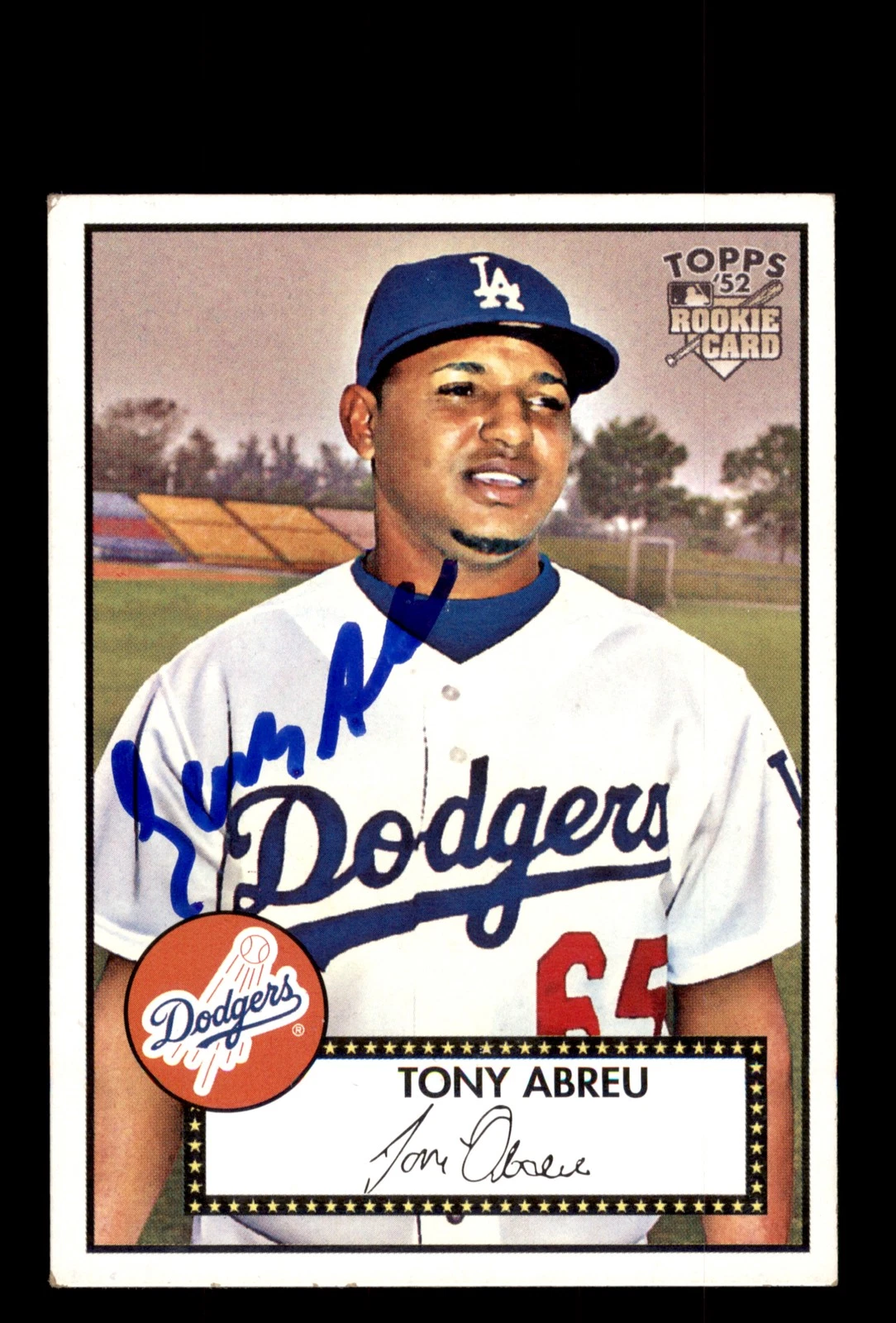 Signed Baseball Card Auto 2007 Topps 52 Rookies #9 Tony Abreu LA Dodgers