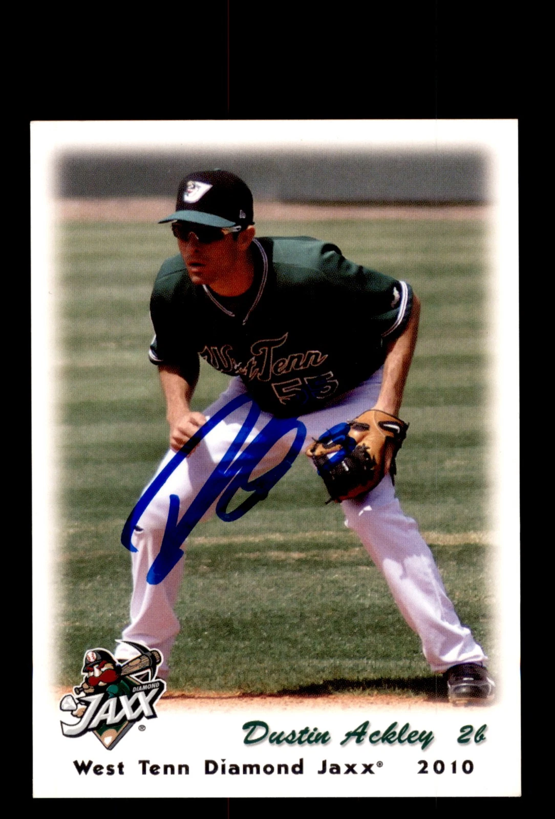 Signed Baseball Card Auto 2010 West Tenn Diamond Jaxx Dustin Ackley MILB RC