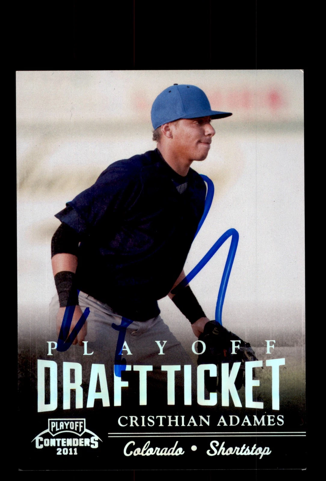 Signed Baseball Card Auto 2011 Playoff Contenders #DT55 Cristhian Adames /99