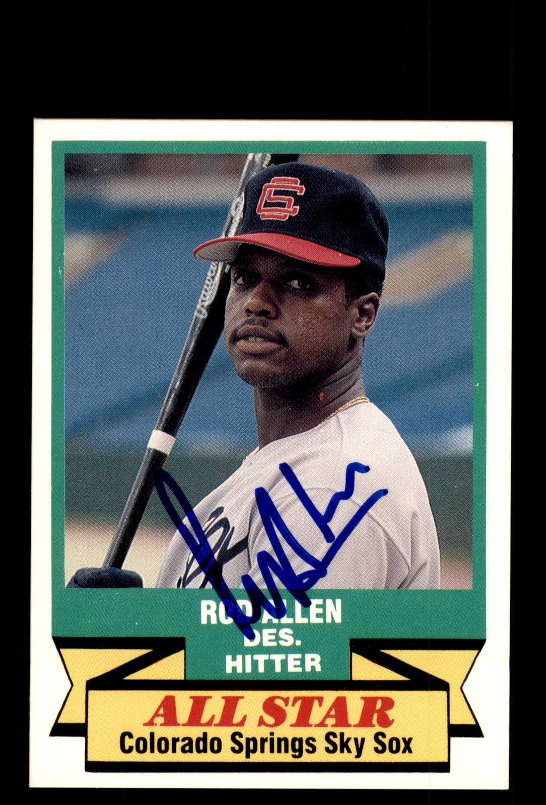 Signed Baseball Card Auto 1988 CMC Triple A All-Stars #39 Rod Allen Sky Sox