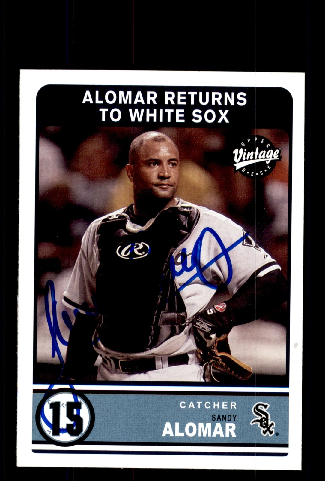 Signed Baseball Card Auto 2003 Upper Deck Vintage #335 Sandy Alomar Jr.