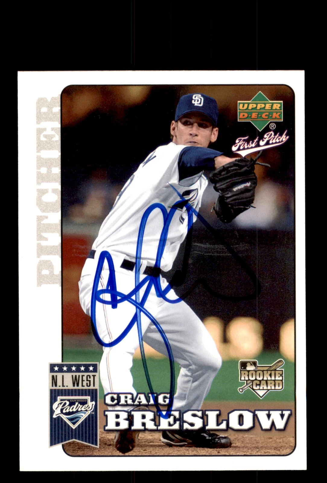 Signed Baseball Card Auto 2006 Upper Deck First Pitch #159 Craig Breslow Padres