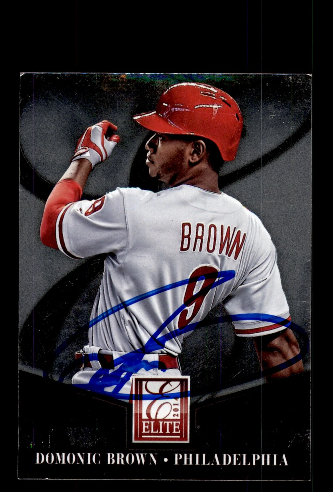 Signed Baseball Card Auto 2014 Elite #36 Domonic Brown Philadelphia Phillies