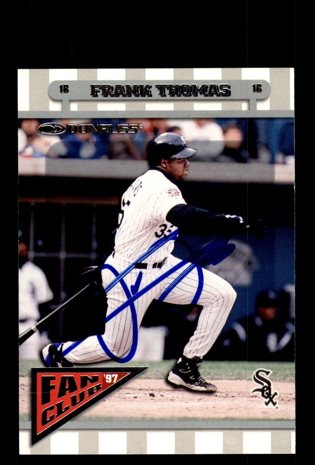Signed Baseball Card Auto 1998 Donruss #157 Frank Thomas Chicago White Sox