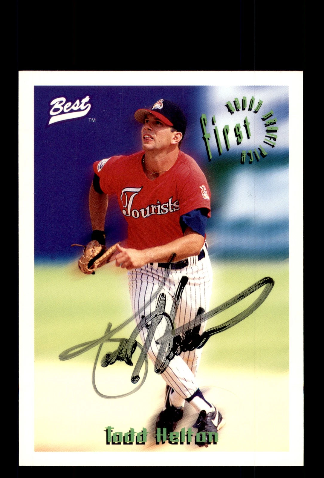Signed Baseball Card Auto 1995 Best #126 Todd Helton Rockies HOF