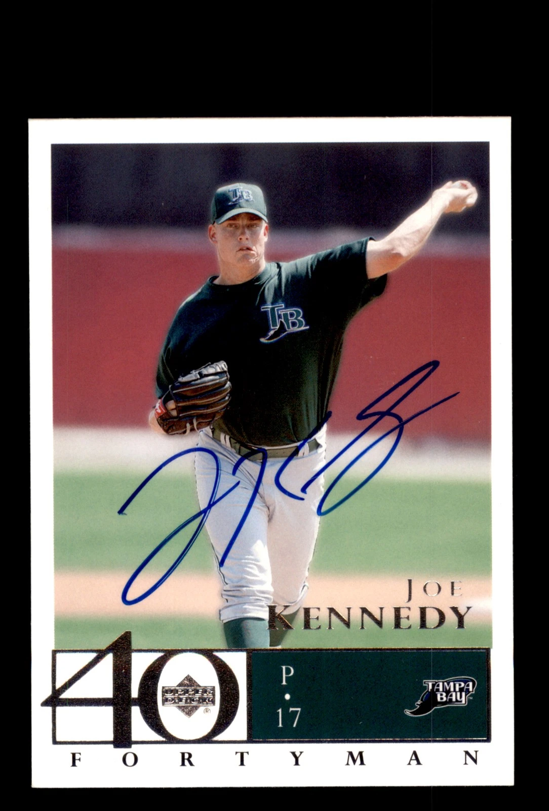 Signed Baseball Card Auto 2003 Upper Deck 40-Man #93 Joe Kennedy Devil Rays