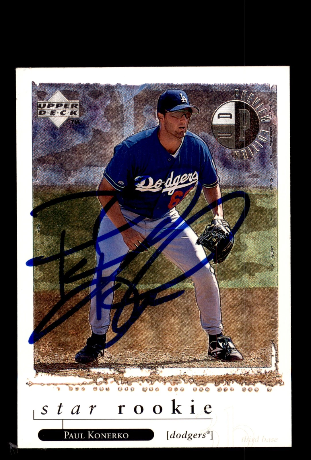 Signed Baseball Card Auto 1998 Upper Deck #5 Paul Konerko Los Angeles Dodgers