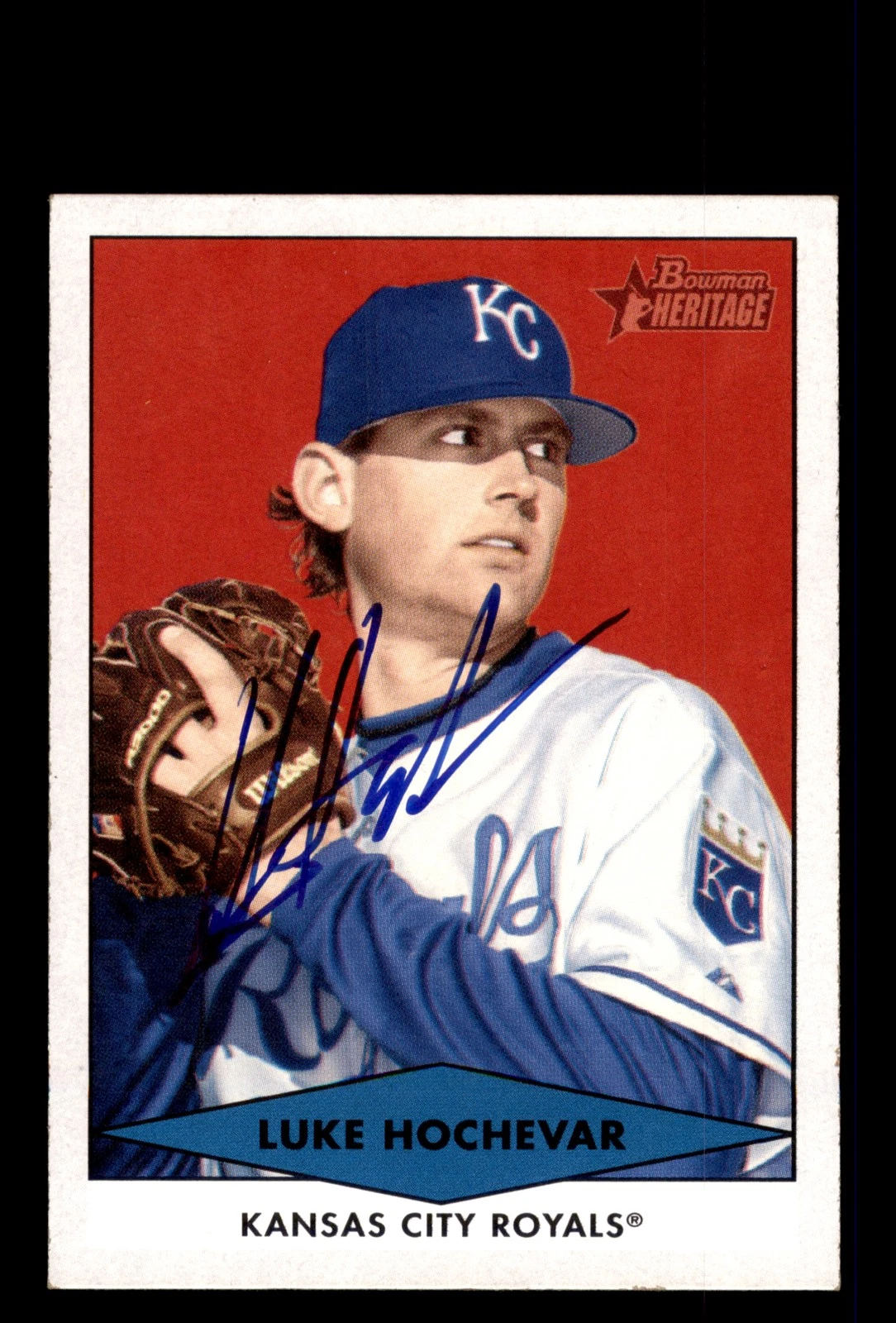 Signed Baseball Card Auto 2007 Bowman Heritage #BHP50 Luke Hochevar Royals