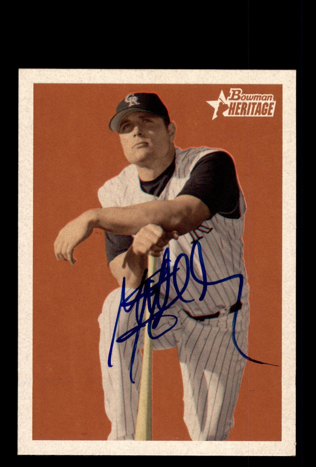 Signed Baseball Card Auto 2006 Bowman Heritage #259 Matt Holliday Rockies