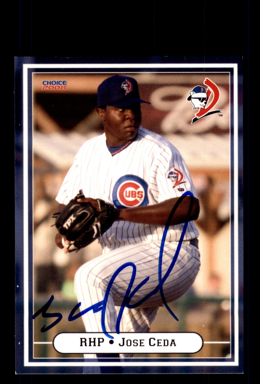 Signed Baseball Card Auto 2008 Choice Daytona Cubs #08 Jose Ceda