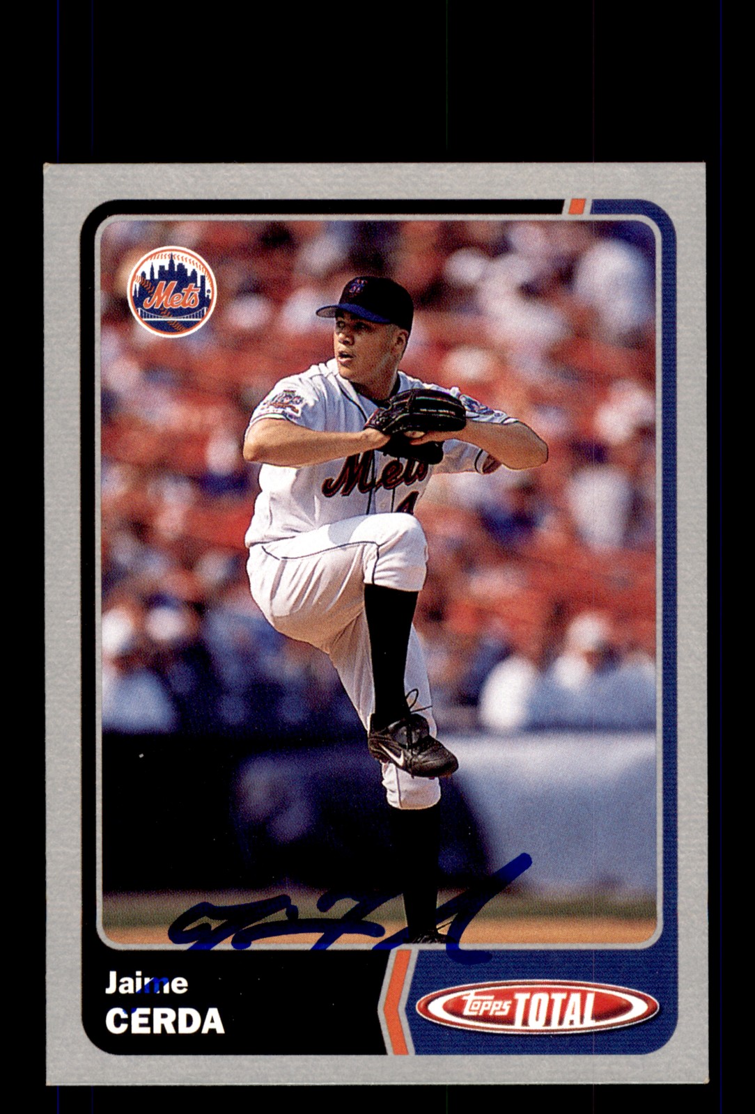 Signed Baseball Card Auto 2003 Topps Total #248 Jaime Cerda Mets Silver