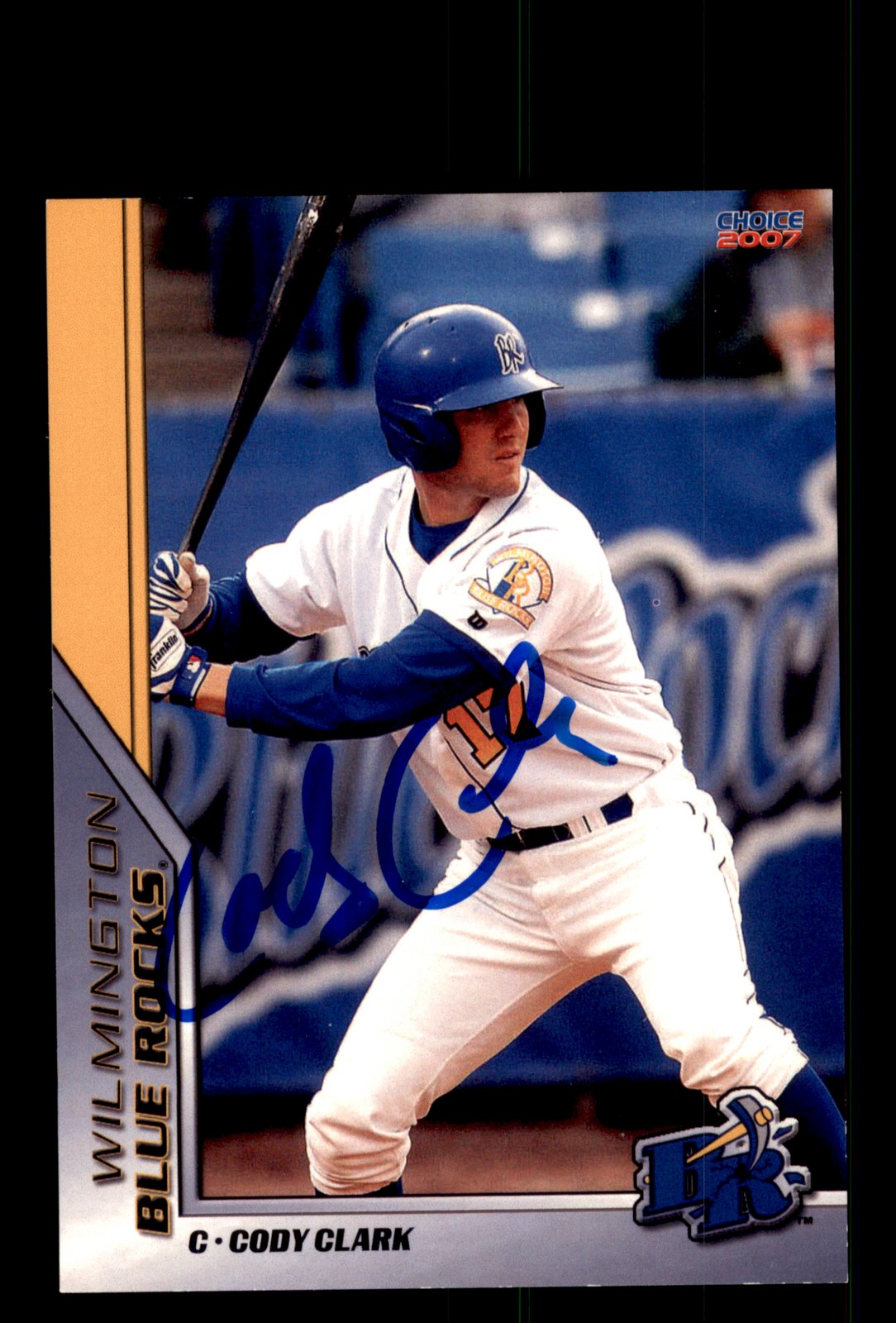 Signed Baseball Card Auto 2007 Choice Wilmington Blue Rocks #6 Cody Clark