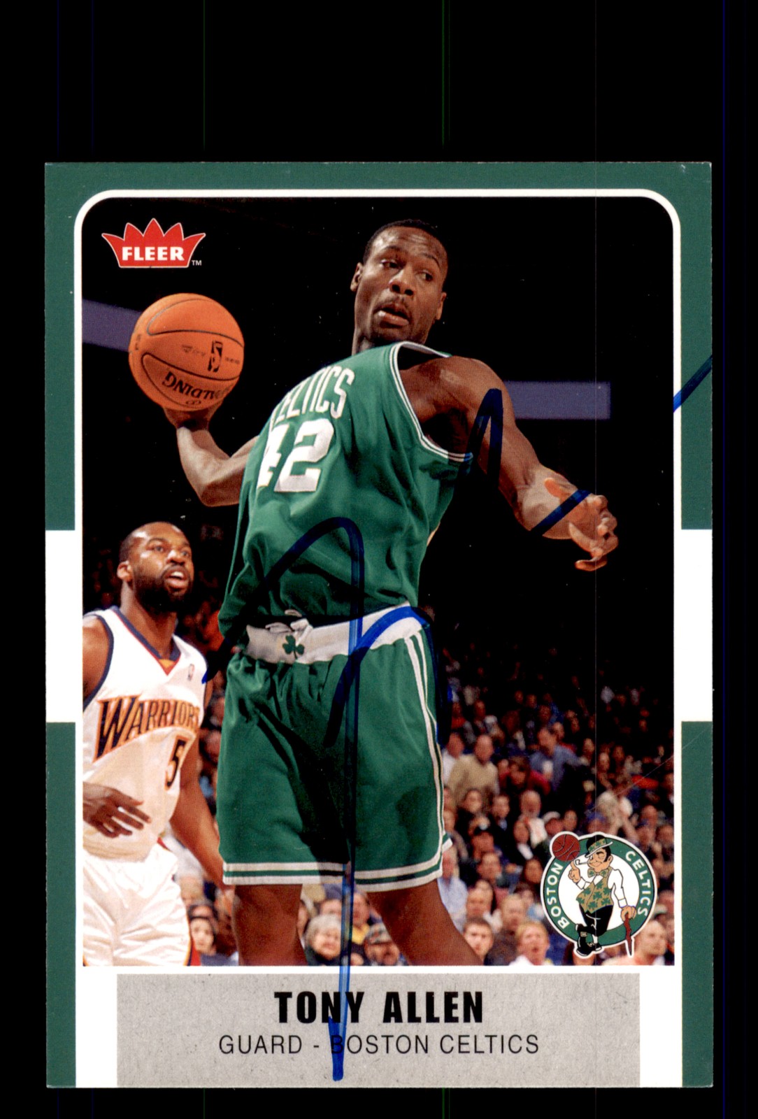 Signed Basketball Card Auto Tony Allen 2007-08 Fleer #99 Boston Celtics