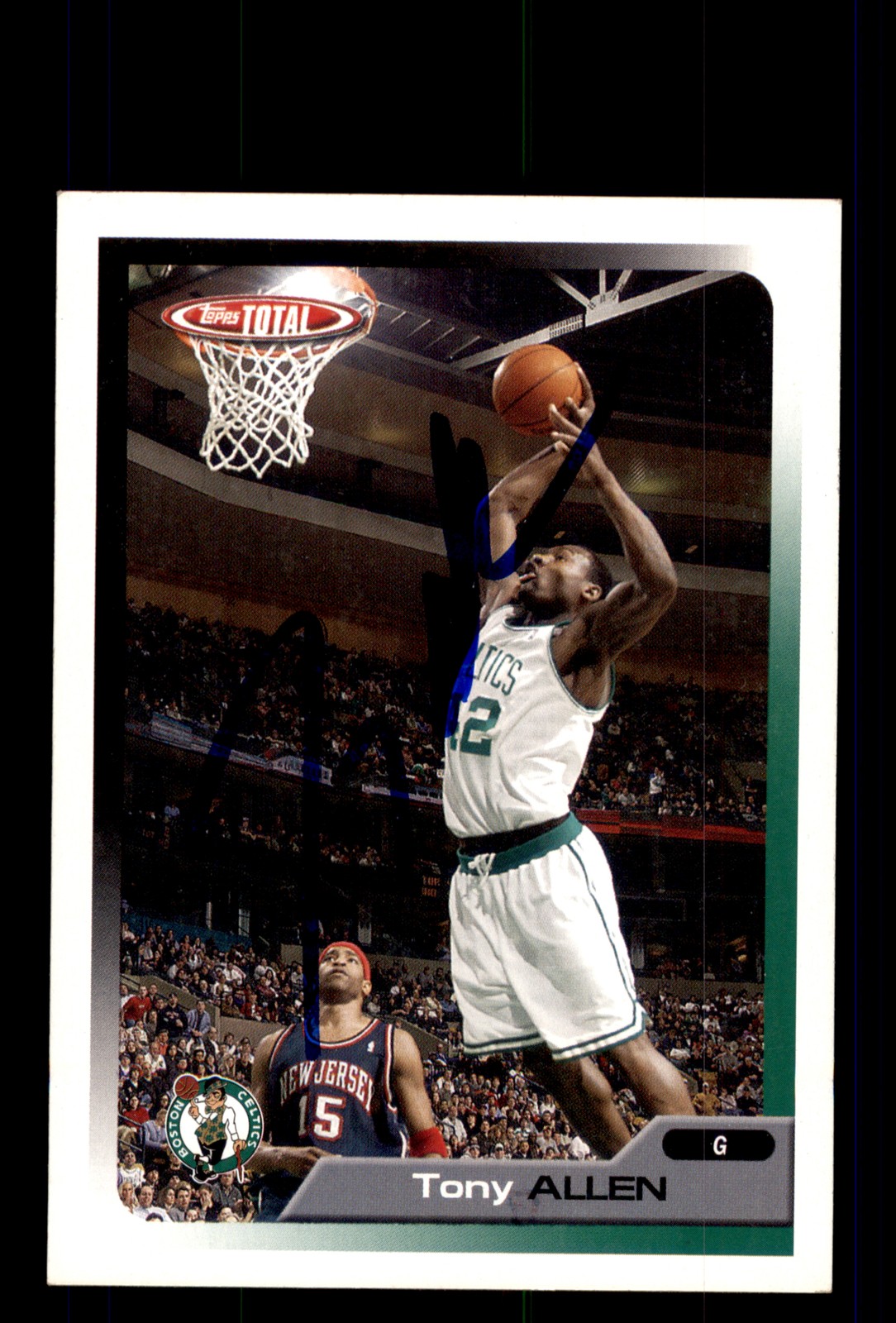 Signed Basketball Card Auto Tony Allen 2005-06 Topps Total #219 Boston Celtics