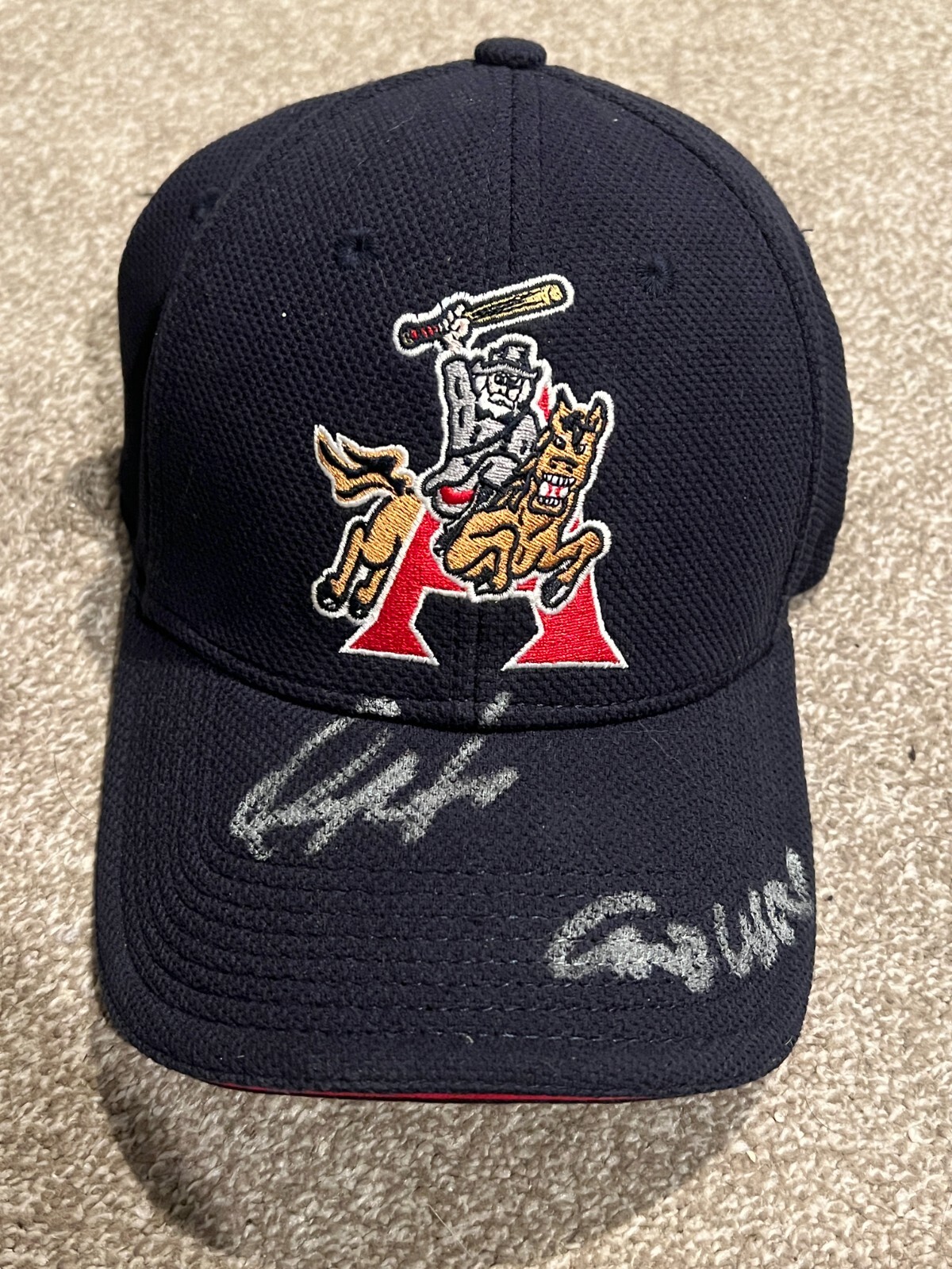 ORLANDO MERCADO SIGNED GAME USED BASEBALL HAT AUTO MILB ARKANSAS TRAVELERS