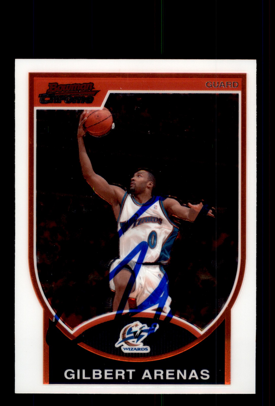 Signed Basketball Card Auto Gilbert Arenas 2007-08 Bowman Chrome #1 Wizards