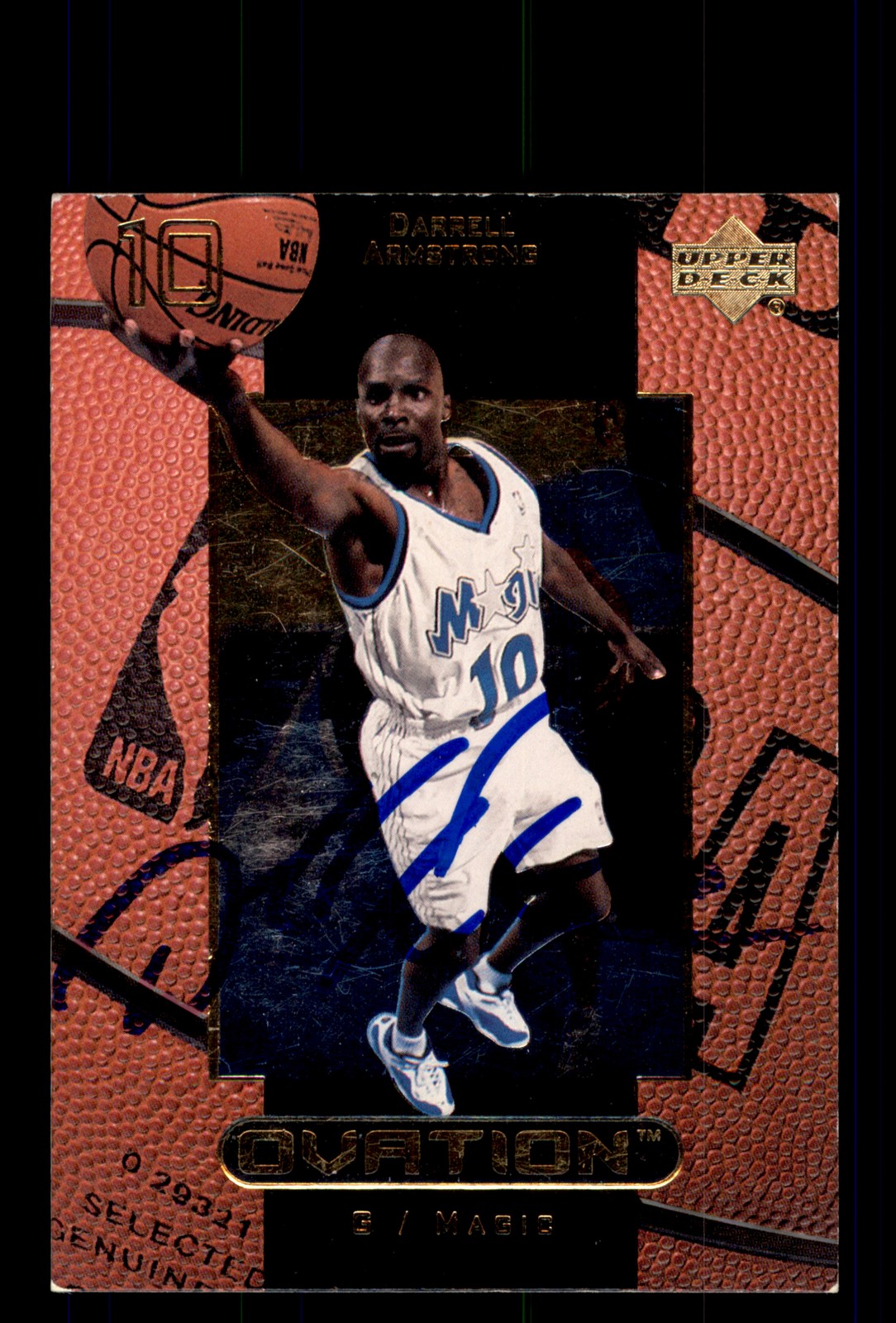Signed Basketball Card Auto Darrell Armstrong 1999-00 Upper Deck Ovation #38