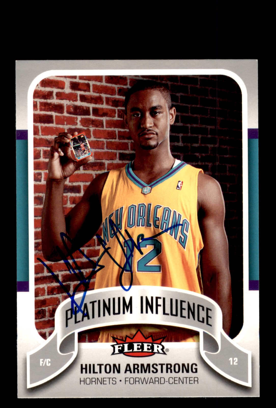 Signed Basketball Card Auto Hilton Armstrong 2006-07 Fleer #PI-HA Hornets