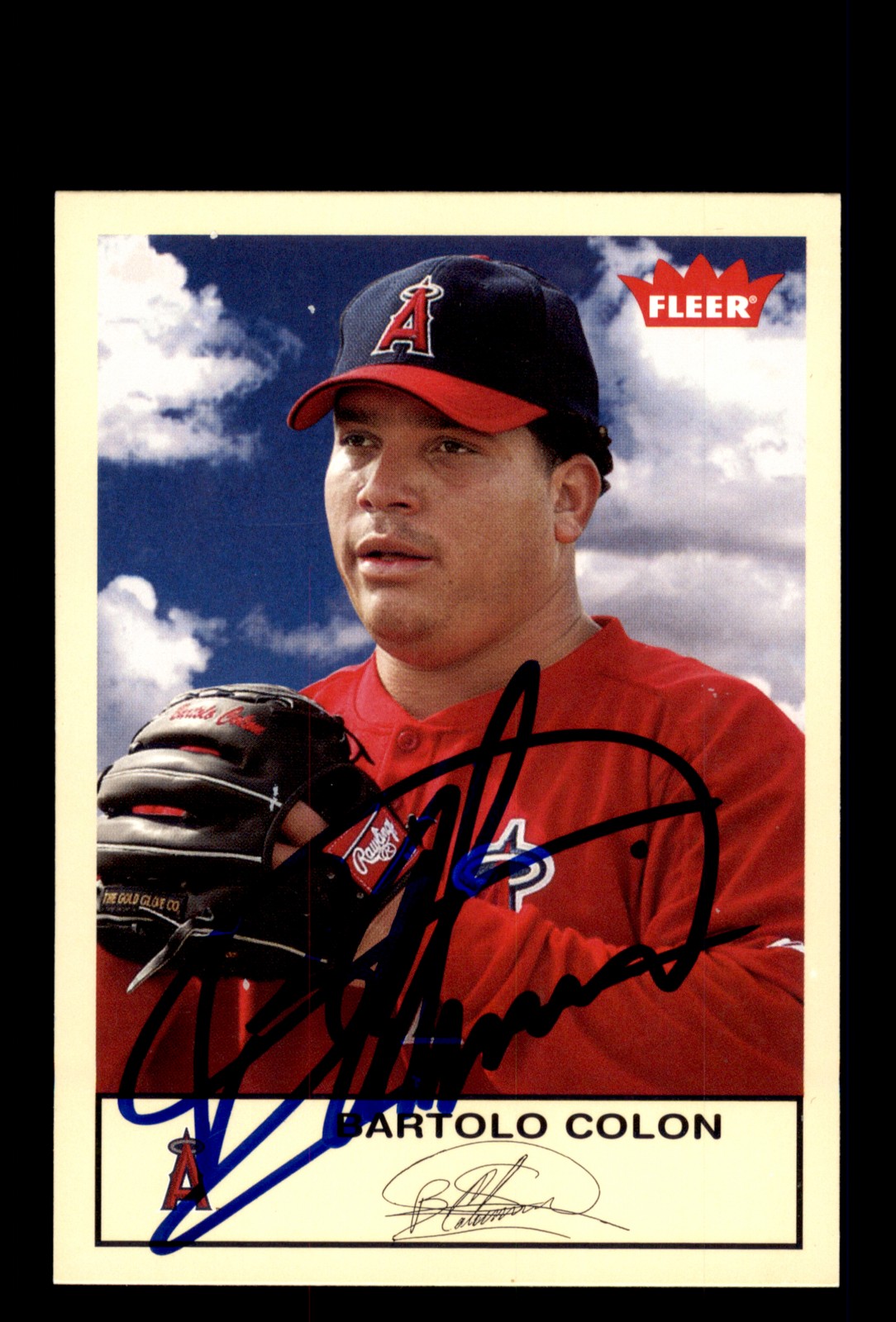 Signed Baseball Card Auto Bartolo Colon 2005 Fleer Tradition #18 Anaheim Angels