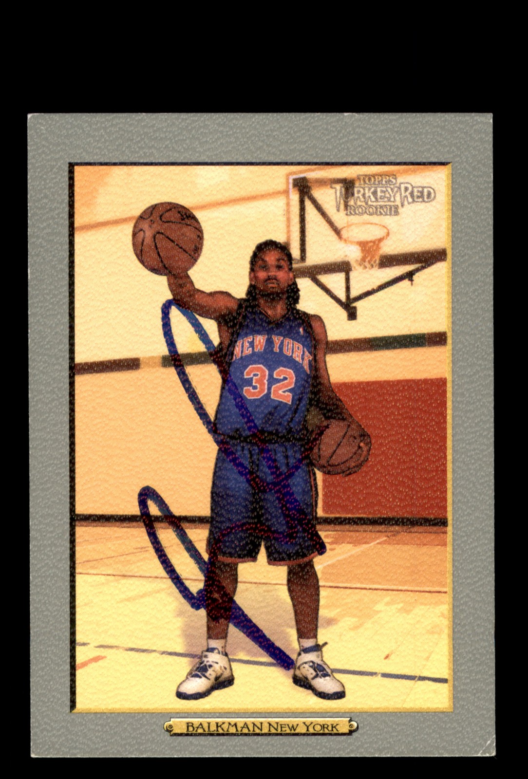 Signed Basketball Card Auto Renaldo Balkman 2006-07 Topps Turkey Red #214 Knicks