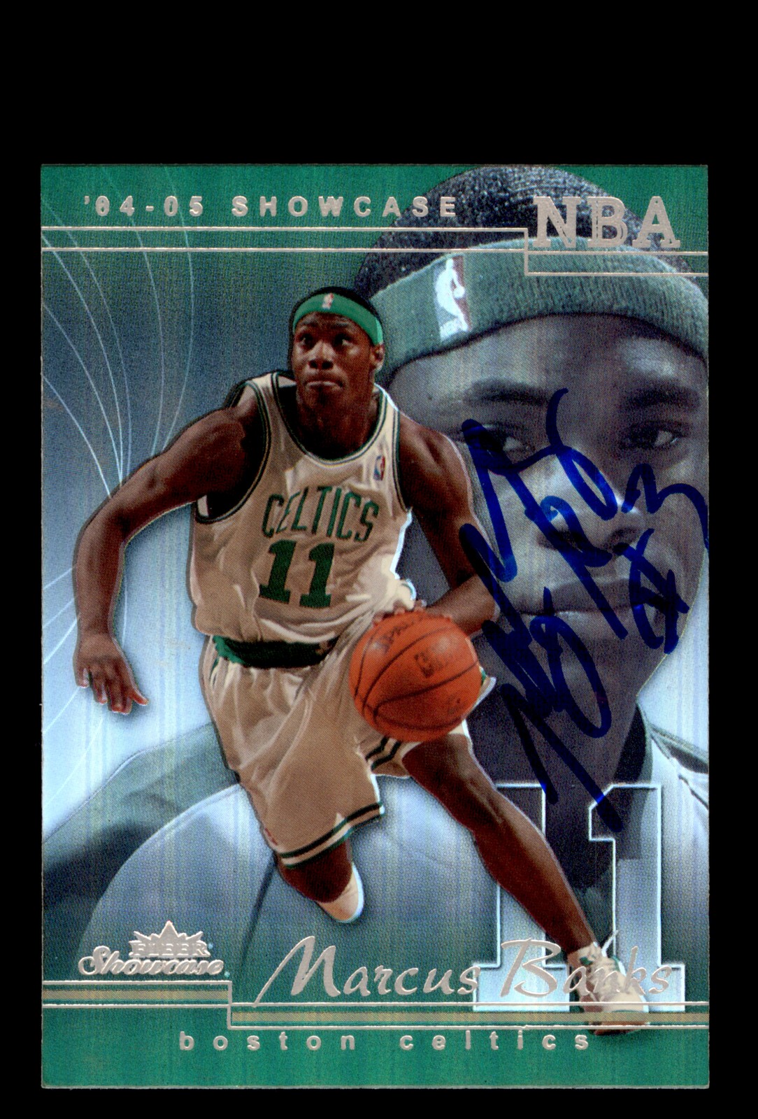 Signed Basketball Card Auto Marcus Banks 2004-05 Fleer Showcase #84 Celtics