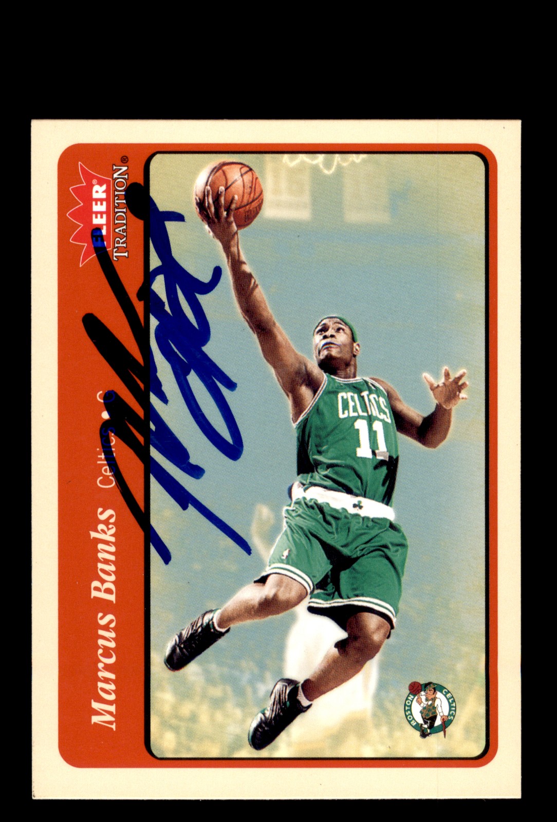 Signed Basketball Card Auto Marcus Banks 2004-05 Fleer Tradition #166 Celtics
